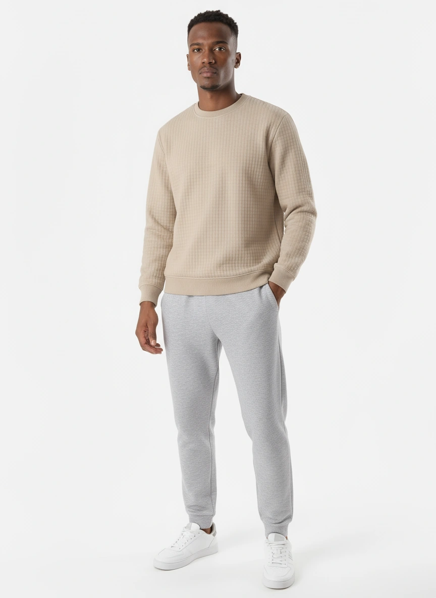 Men's Plaid Knit Pullover Sweatshirt