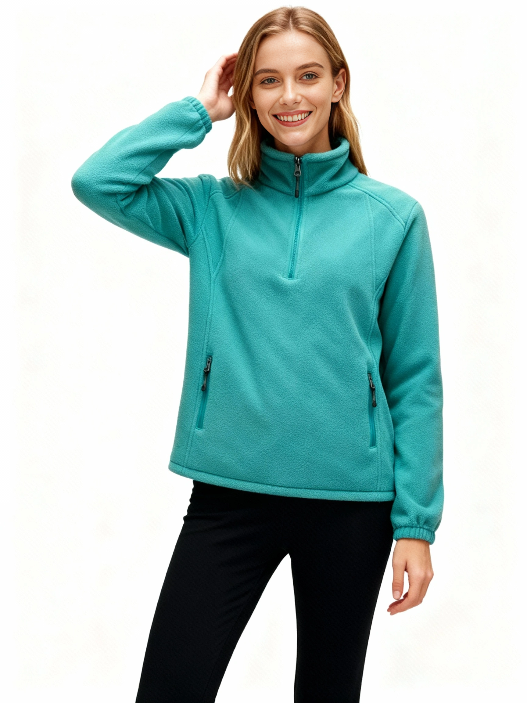 Women's Fleece Zip Up Turtleneck Sweatshirt