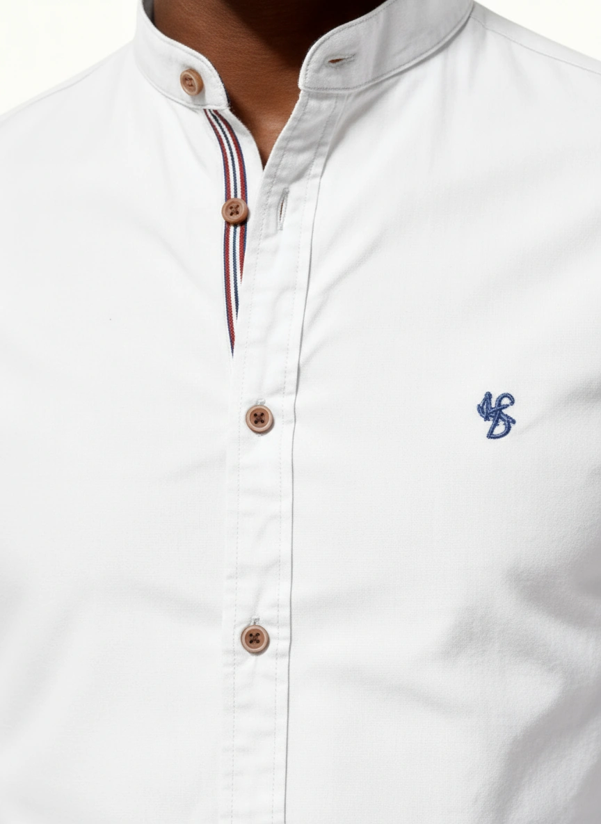 Men's Cotton Stand Collar Shirt